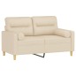 vidaXL 2-Sitzer-Sofa mit Zierkissen Creme 120 cm Stoff vidaXL 2-Sitzer-Sofa mit Zierkissen Creme 120 cm Stoff