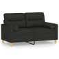 vidaXL 2-Sitzer-Sofa mit Zierkissen Schwarz 120 cm Stoff vidaXL 2-Sitzer-Sofa mit Zierkissen Schwarz 120 cm Stoff