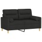 vidaXL 2-Sitzer-Sofa mit Zierkissen Schwarz 120 cm Stoff vidaXL 2-Sitzer-Sofa mit Zierkissen Schwarz 120 cm Stoff