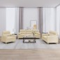 vidaXL 3-tlg. Sofagarnitur mit Kissen Creme Stoff vidaXL 3-tlg. Sofagarnitur mit Kissen Creme Stoff
