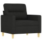 vidaXL 3-tlg. Sofagarnitur mit Kissen Schwarz Stoff vidaXL 3-tlg. Sofagarnitur mit Kissen Schwarz Stoff