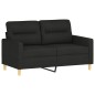 vidaXL 3-tlg. Sofagarnitur mit Kissen Schwarz Stoff vidaXL 3-tlg. Sofagarnitur mit Kissen Schwarz Stoff