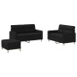 vidaXL 3-tlg. Sofagarnitur mit Kissen Schwarz Stoff vidaXL 3-tlg. Sofagarnitur mit Kissen Schwarz Stoff