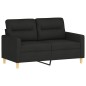 vidaXL 3-tlg. Sofagarnitur mit Kissen Schwarz Stoff vidaXL 3-tlg. Sofagarnitur mit Kissen Schwarz Stoff