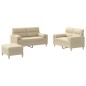 vidaXL 3-tlg. Sofagarnitur mit Kissen Creme Stoff vidaXL 3-tlg. Sofagarnitur mit Kissen Creme Stoff