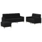 vidaXL 3-tlg. Sofagarnitur mit Kissen Schwarz Stoff vidaXL 3-tlg. Sofagarnitur mit Kissen Schwarz Stoff
