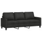 vidaXL 3-tlg. Sofagarnitur mit Kissen Schwarz Stoff vidaXL 3-tlg. Sofagarnitur mit Kissen Schwarz Stoff