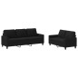 vidaXL 2-tlg. Sofagarnitur mit Kissen Schwarz Stoff vidaXL 2-tlg. Sofagarnitur mit Kissen Schwarz Stoff