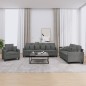 vidaXL 3-tlg. Sofagarnitur mit Kissen Dunkelgrau Stoff vidaXL 3-tlg. Sofagarnitur mit Kissen Dunkelgrau Stoff