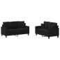 vidaXL 2-tlg. Sofagarnitur mit Kissen Schwarz Stoff vidaXL 2-tlg. Sofagarnitur mit Kissen Schwarz Stoff