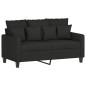 vidaXL 2-tlg. Sofagarnitur mit Kissen Schwarz Stoff vidaXL 2-tlg. Sofagarnitur mit Kissen Schwarz Stoff