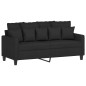 vidaXL 2-tlg. Sofagarnitur mit Kissen Schwarz Stoff vidaXL 2-tlg. Sofagarnitur mit Kissen Schwarz Stoff