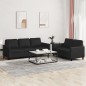 vidaXL 2-tlg. Sofagarnitur mit Kissen Schwarz Kunstleder vidaXL 2-tlg. Sofagarnitur mit Kissen Schwarz Kunstleder