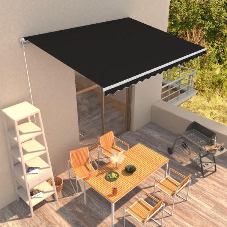vidaXL Einziehbare Markise Handbetrieben 400 x 300 cm Anthrazit