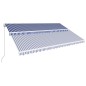 vidaXL Einziehbare Markise Handbetrieben 500 x 300 cm Blau und Weiß vidaXL Einziehbare Markise Handbetrieben 500 x 300 cm Blau und Weiß
