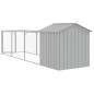 vidaXL Hundehütte mit Dach Hellgrau 117x405x123 cm Verzinkter Stahl vidaXL Hundehütte mit Dach Hellgrau 117x405x123 cm Verzinkter Stahl