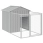 vidaXL Hundehütte mit Dach Hellgrau 117x405x123 cm Verzinkter Stahl vidaXL Hundehütte mit Dach Hellgrau 117x405x123 cm Verzinkter Stahl