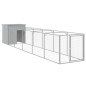 vidaXL Hundehütte mit Auslauf Hellgrau 110x609x110 cm Verzinkter Stahl vidaXL Hundehütte mit Auslauf Hellgrau 110x609x110 cm Verzinkter Stahl