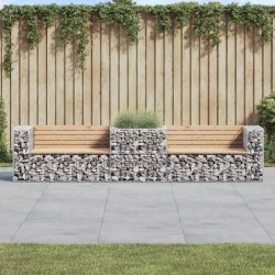 vidaXL Gartenbank mit Gabione Massivholz Kiefer