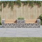 vidaXL Gartenbank mit Gabione Massivholz Kiefer vidaXL Gartenbank mit Gabione Massivholz Kiefer