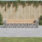 vidaXL Gartenbank aus Gabionen 287x71x65,5 cm Massivholz Kiefer vidaXL Gartenbank aus Gabionen 287x71x65,5 cm Massivholz Kiefer