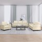 vidaXL 3-tlg. Sofagarnitur mit Kissen Creme Kunstleder vidaXL 3-tlg. Sofagarnitur mit Kissen Creme Kunstleder