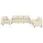 vidaXL 3-tlg. Sofagarnitur mit Kissen Creme Kunstleder vidaXL 3-tlg. Sofagarnitur mit Kissen Creme Kunstleder