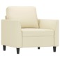 vidaXL 3-tlg. Sofagarnitur mit Kissen Creme Kunstleder vidaXL 3-tlg. Sofagarnitur mit Kissen Creme Kunstleder