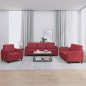 vidaXL 3-tlg. Sofagarnitur mit Kissen Weinrot Kunstleder vidaXL 3-tlg. Sofagarnitur mit Kissen Weinrot Kunstleder