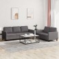 vidaXL 2-tlg. Sofagarnitur mit Kissen Grau Kunstleder vidaXL 2-tlg. Sofagarnitur mit Kissen Grau Kunstleder