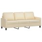 vidaXL 3-tlg. Sofagarnitur mit Kissen Creme Stoff vidaXL 3-tlg. Sofagarnitur mit Kissen Creme Stoff