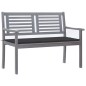 vidaXL 2-Sitzer-Gartenbank mit Auflage 120 cm Grau Eukalyptusholz vidaXL 2-Sitzer-Gartenbank mit Auflage 120 cm Grau Eukalyptusholz
