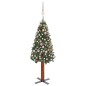 vidaXL Weihnachtsbaum Schlank mit Beleuchtung & Kugeln Grün 180 cm PVC vidaXL Weihnachtsbaum Schlank mit Beleuchtung & Kugeln Grün 180 cm PVC