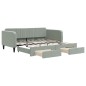 vidaXL Tagesbett Ausziehbar mit Schubladen Hellgrau 90x190 cm Samt vidaXL Tagesbett Ausziehbar mit Schubladen Hellgrau 90x190 cm Samt