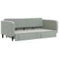 vidaXL Tagesbett Ausziehbar mit Schubladen Hellgrau 90x190 cm Samt vidaXL Tagesbett Ausziehbar mit Schubladen Hellgrau 90x190 cm Samt