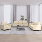 vidaXL 3-tlg. Sofagarnitur mit Kissen Creme Stoff vidaXL 3-tlg. Sofagarnitur mit Kissen Creme Stoff