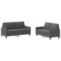 vidaXL 2-tlg. Sofagarnitur mit Kissen Dunkelgrau Stoff vidaXL 2-tlg. Sofagarnitur mit Kissen Dunkelgrau Stoff