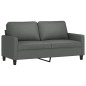 vidaXL 2-tlg. Sofagarnitur mit Kissen Dunkelgrau Stoff vidaXL 2-tlg. Sofagarnitur mit Kissen Dunkelgrau Stoff