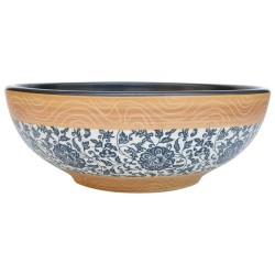 vidaXL Aufsatzwaschbecken Mehrfarbig Rund Ø41x14 cm Keramik