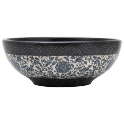 vidaXL Aufsatzwaschbecken Schwarz und Blau Rund Ø41x14 cm Keramik
