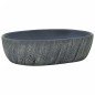 vidaXL Aufsatzwaschbecken Schwarz und Grau Oval 47x33x13 cm Keramik vidaXL Aufsatzwaschbecken Schwarz und Grau Oval 47x33x13 cm Keramik
