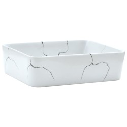 vidaXL Aufsatzwaschbecken Weiß Rechteckig 46x35,5x13cm Keramik