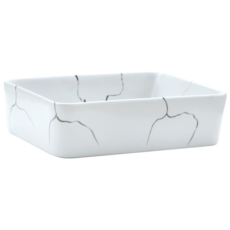 vidaXL Aufsatzwaschbecken Weiß Rechteckig 46x35,5x13cm Keramik