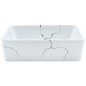 vidaXL Aufsatzwaschbecken Weiß Rechteckig 46x35,5x13cm Keramik vidaXL Aufsatzwaschbecken Weiß Rechteckig 46x35,5x13cm Keramik