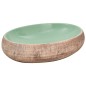 vidaXL Aufsatzwaschbecken Grün und Braun Oval 59x40x15 cm Keramik vidaXL Aufsatzwaschbecken Grün und Braun Oval 59x40x15 cm Keramik
