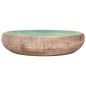 vidaXL Aufsatzwaschbecken Grün und Braun Oval 59x40x15 cm Keramik vidaXL Aufsatzwaschbecken Grün und Braun Oval 59x40x15 cm Keramik