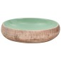 vidaXL Aufsatzwaschbecken Grün und Braun Oval 59x40x15 cm Keramik vidaXL Aufsatzwaschbecken Grün und Braun Oval 59x40x15 cm Keramik