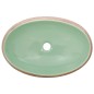 vidaXL Aufsatzwaschbecken Grün und Braun Oval 59x40x15 cm Keramik vidaXL Aufsatzwaschbecken Grün und Braun Oval 59x40x15 cm Keramik
