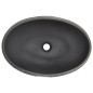 vidaXL Aufsatzwaschbecken Schwarz und Grau Oval 59x40x15 cm Keramik vidaXL Aufsatzwaschbecken Schwarz und Grau Oval 59x40x15 cm Keramik