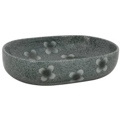 vidaXL Aufsatzwaschbecken Blau Oval 59x40x14 cm Keramik